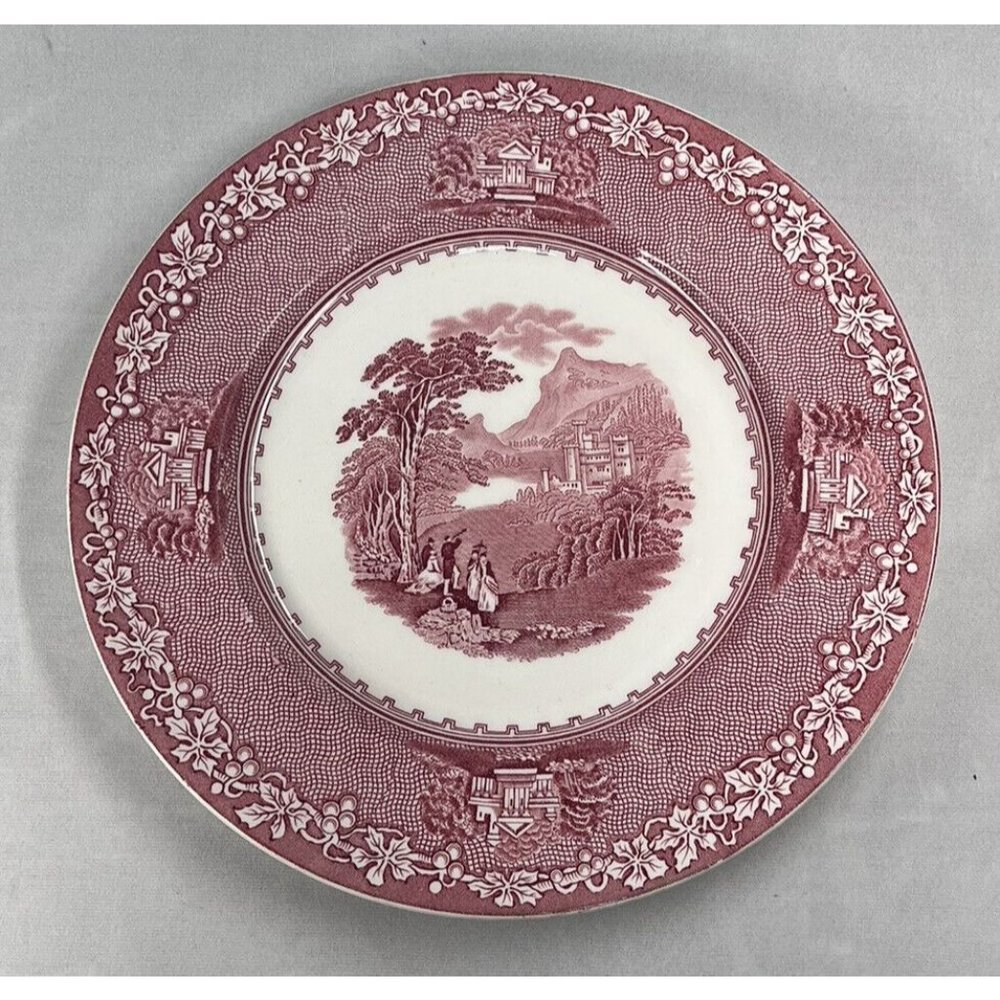 Jenny Lind 1795 Royal Staffordshire England Antique Plate 10" Pink Replacements